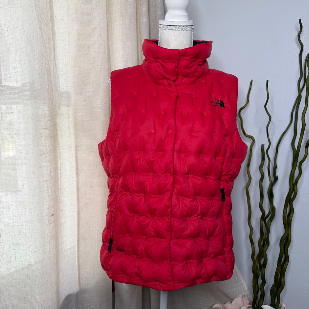 The North‎ Face Holladown 550 Down Puffer Vest Red NF0A3JRK Women's Size Large L